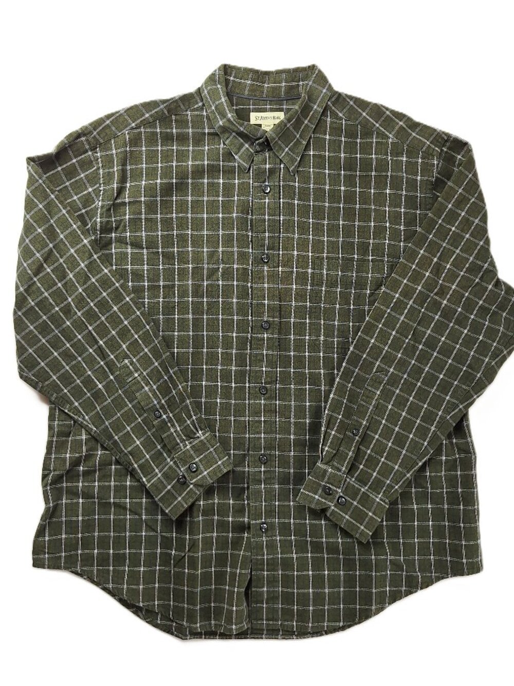 St. Johns Bay Dark Green Flannel Shirt XL
